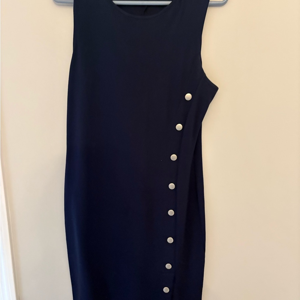 Anaise Button Detail Ponte Knit Dress